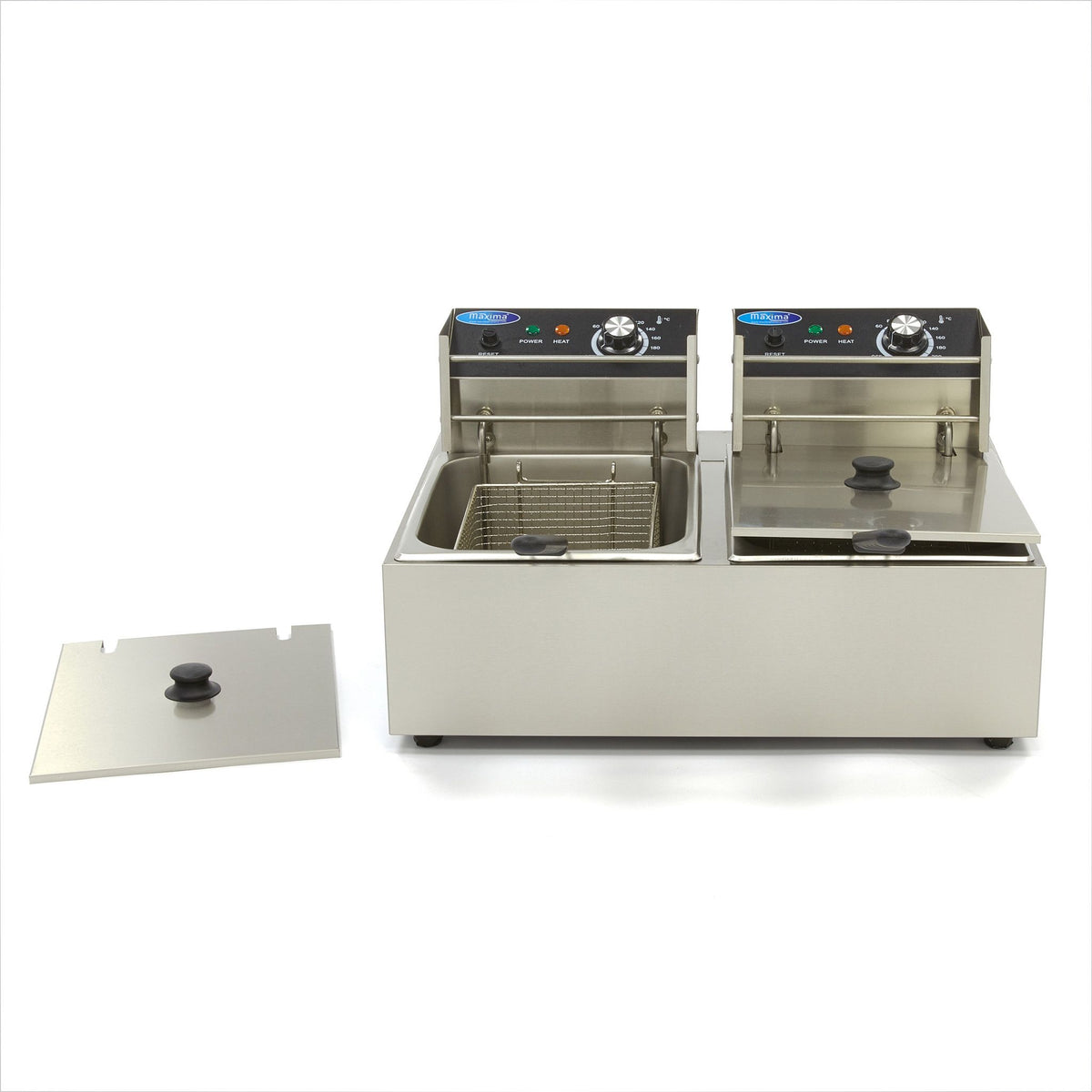Friteuse - 2 x 6 L - 2 paniers - jusqu'à 2,4 kg de frites – Maxima 09364951