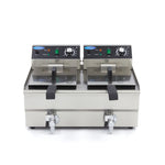 Friteuse - 2 x 10 L - 2 paniers - avec robinet de vidange – Maxima 09365229