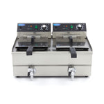 Friteuse - 2 x 13 L - 2 paniers - avec robinet de vidange – Maxima 09365231
