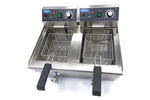 Friteuse - 2 x 10 L - 2 paniers - avec robinet de vidange – Maxima 09365229