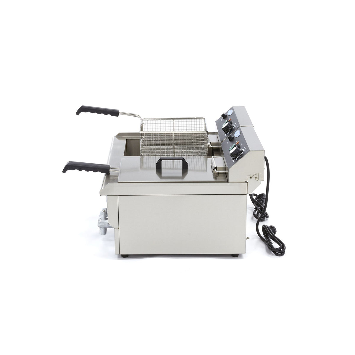 Friteuse - 2 x 16 L - 2 paniers - avec robinet de vidange – Maxima 09365011