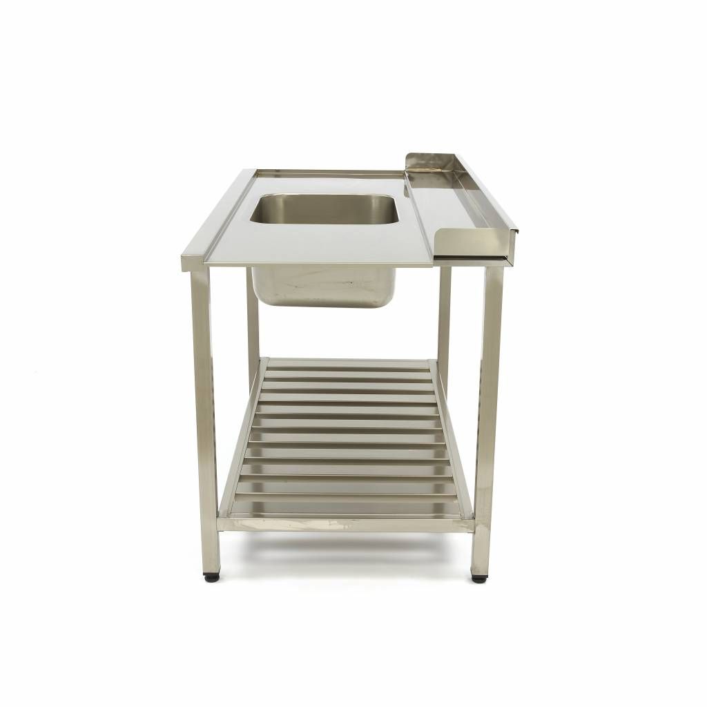 Table lave-vaisselle - 120 x 75 cm - gauche - avec évier et dosseret - incl étagère de rangement – Maxima 09201034