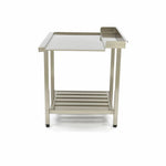 Table lave-vaisselle - 120 x 75 cm - gauche - avec dosseret et étagère de rangement – Maxima 09201037