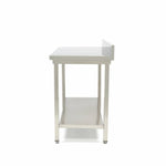 Table en acier inoxydable - 160 x 60 cm - hauteur réglable - avec dosseret et étagère de rangement – Maxima 09300989