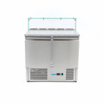 Réfrigérateur pour la préparation des pizzas - 90 cm - 2 portes - s'adapte à 5 x 1/6 GN - incl couvercle en verre – Maxima 09400207