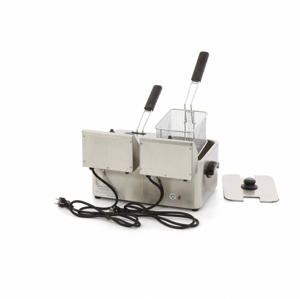Friteuse - 2 x 4 L - 2 paniers - jusqu'à 2 kg de frites – Maxima 09300411