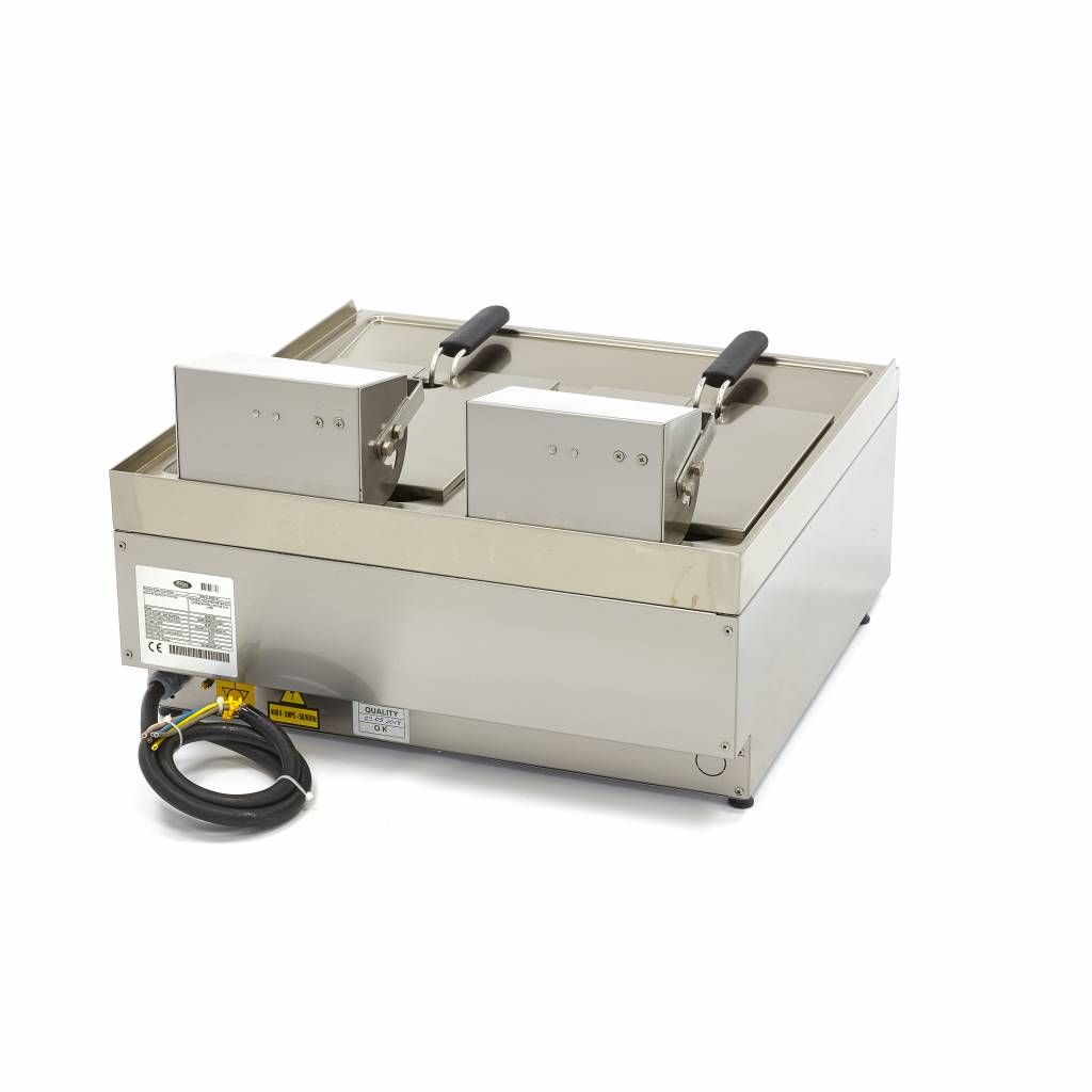 Friteuse - 2 x 10 L - 2 paniers - avec robinet de vidange - 400V – Maxima 09391650