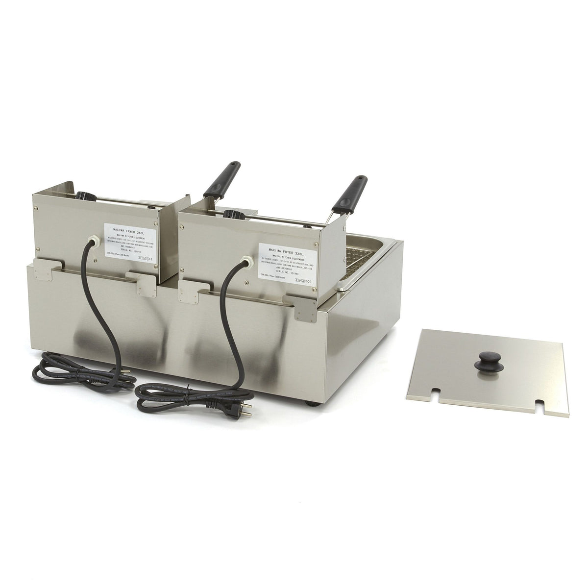 Friteuse - 2 x 6 L - 2 paniers - jusqu'à 2,4 kg de frites – Maxima 09364951