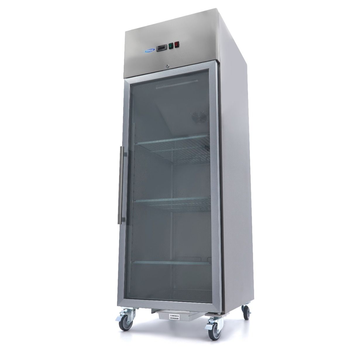 Congélateur - 700 L - 3 étagères réglables (2/1 GN) - acier inoxydable - avec porte en verre – Maxima 09400036