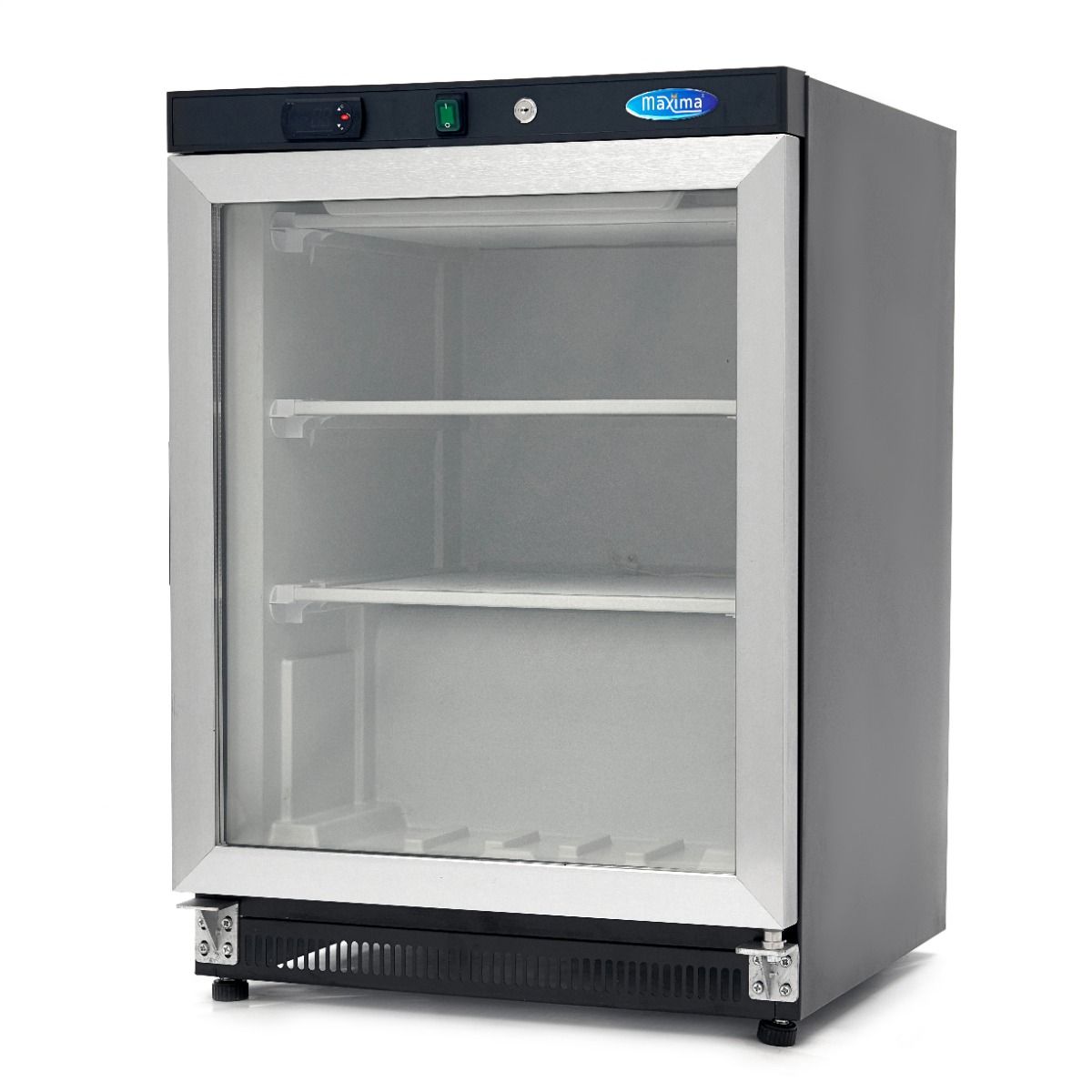 Congélateur - 200 L - noir - avec porte en verre – Maxima 09405009