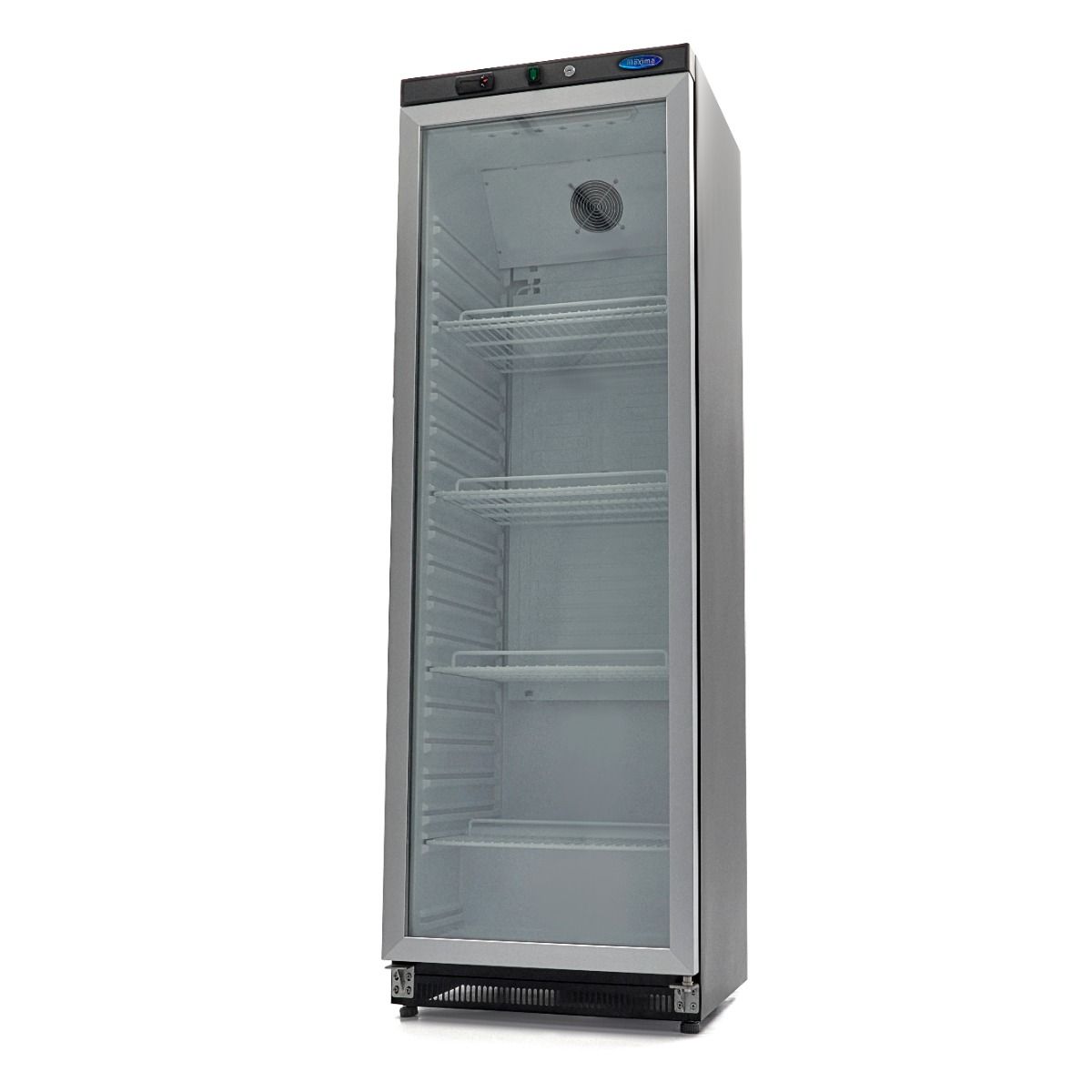 Réfrigérateur - 400 L - noir - avec porte en verre – Maxima 09405020