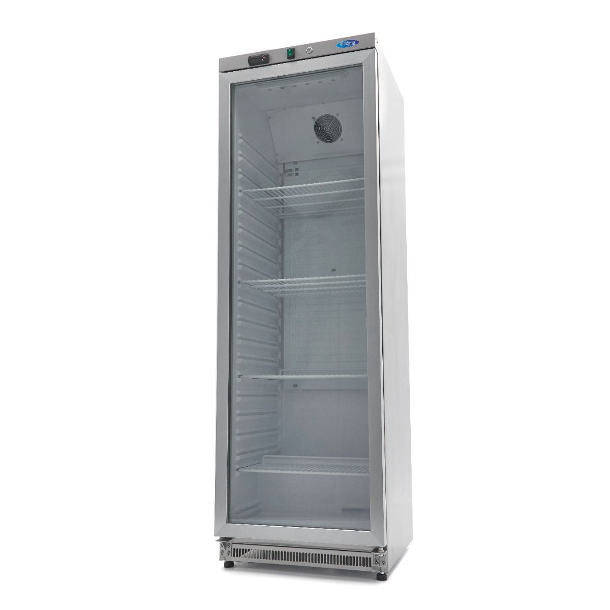 Réfrigérateur - 400 L - acier inoxydable - avec porte en verre – Maxima 09405022