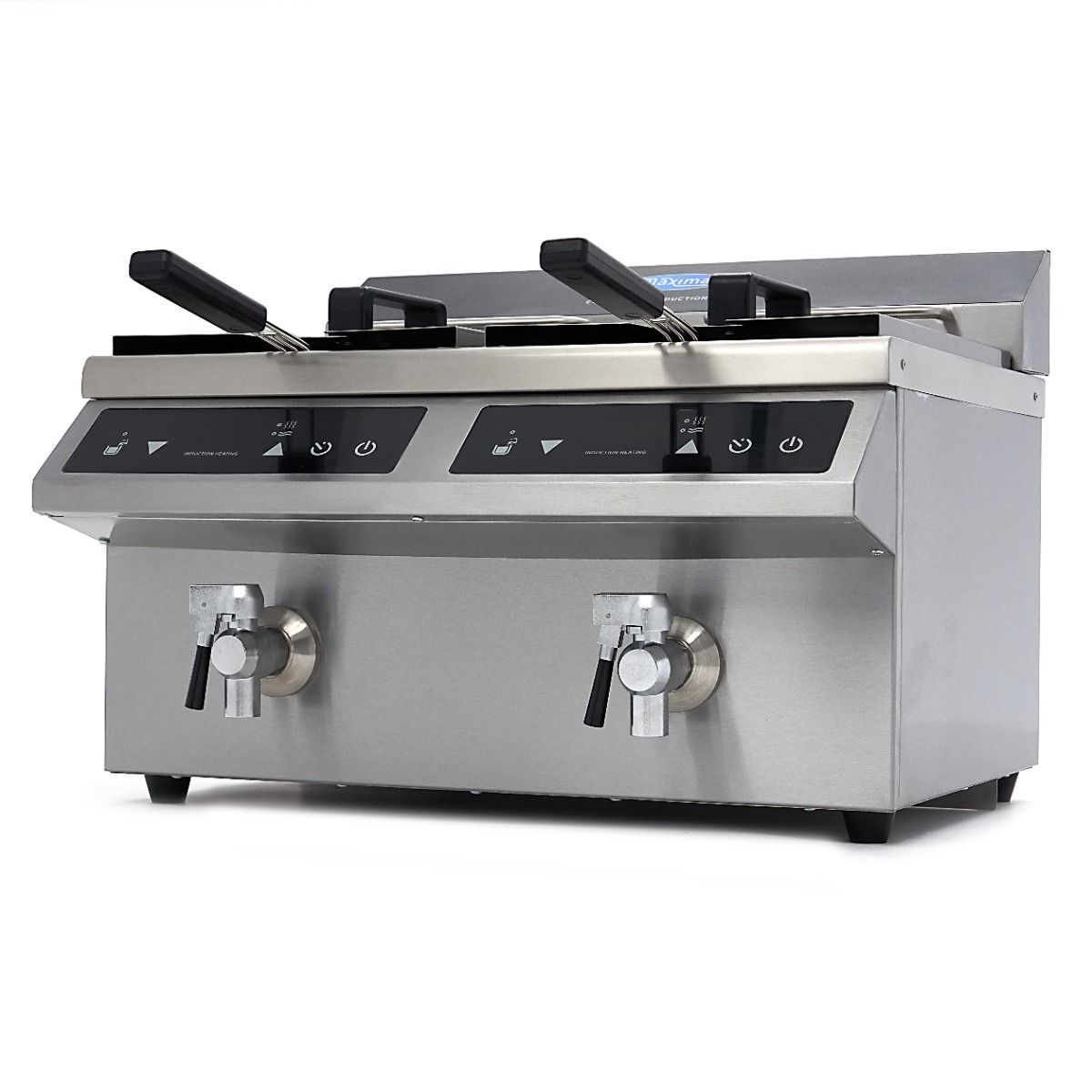 Friteuse - 2 x 8 L - 2 paniers - induction - avec robinet de vidange – Maxima 09371095