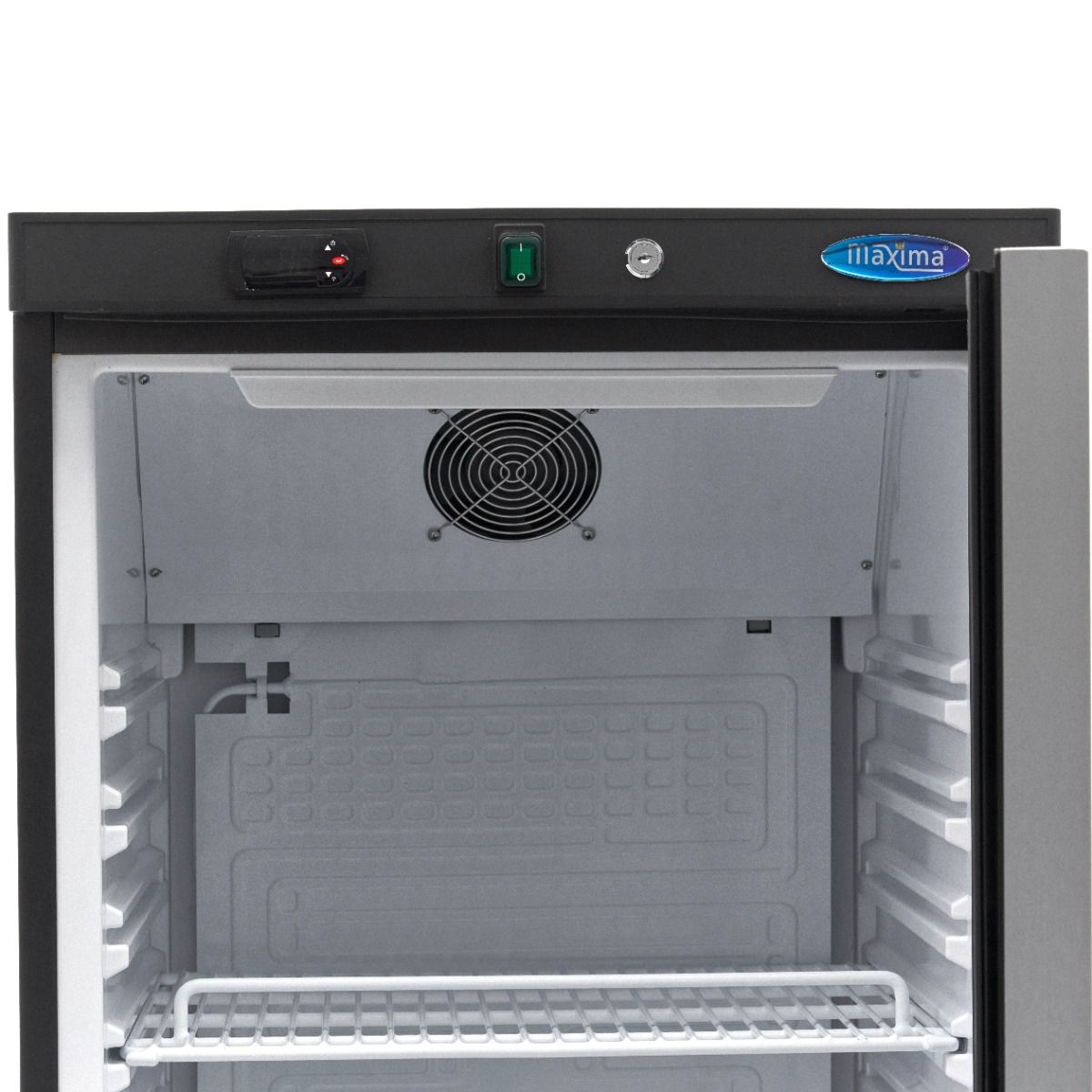 Réfrigérateur - 400 L - noir - avec porte en verre – Maxima 09405020