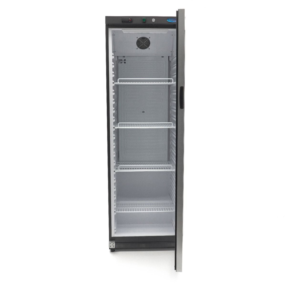 Réfrigérateur - 400 L - noir - avec porte en verre – Maxima 09405020