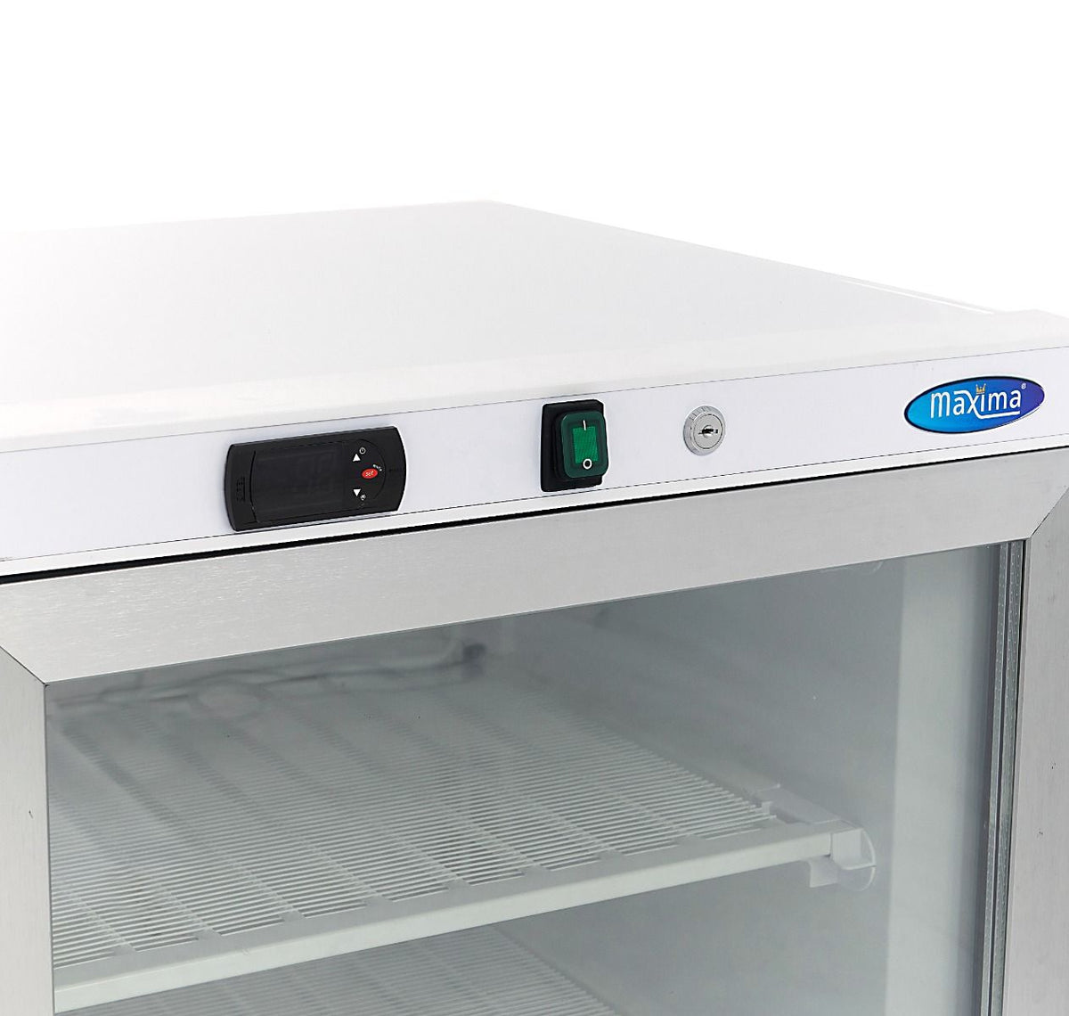 Congélateur - 200 L - blanc - avec porte en verre – Maxima 09405007