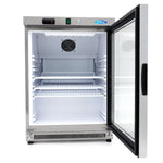 Réfrigérateur - 200 L - acier inoxydable - avec porte en verre – Maxima 09405010