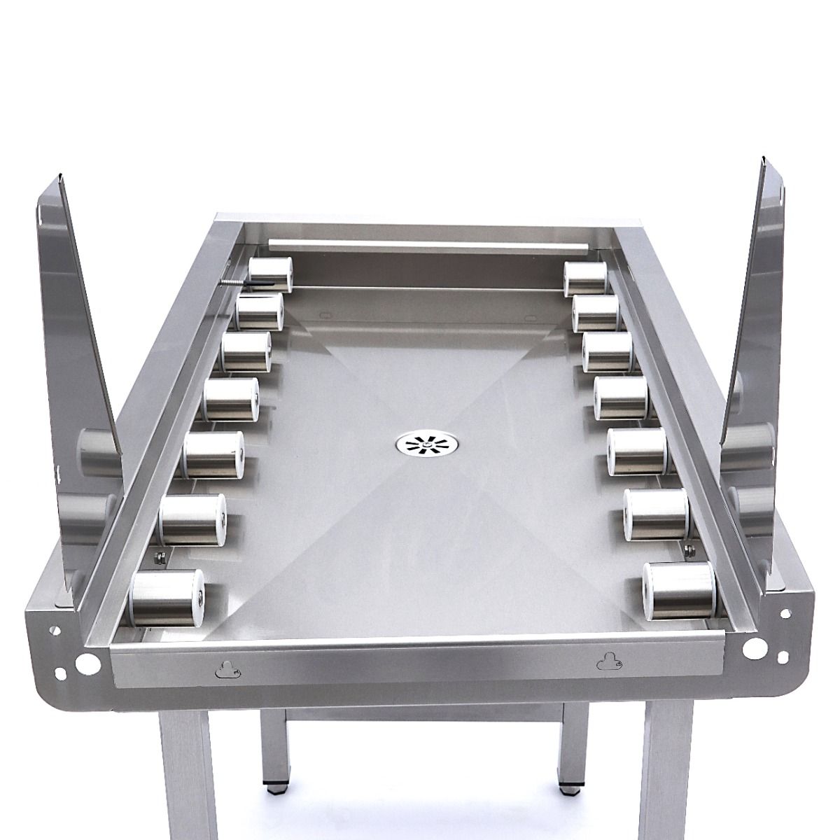 Table à rouleaux droits en acier inoxydable - pour convoyeur à paniers lave-vaisselle – Maxima 09240121
