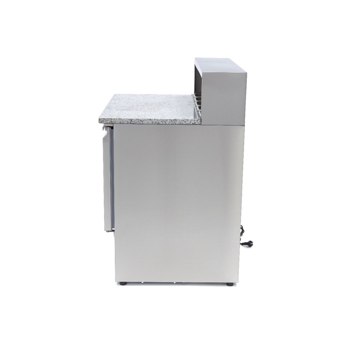 Réfrigérateur pour la préparation des pizzas - 90 cm - 2 portes - s'adapte à 5 x 1/6 GN - incl couvercle en acier inoxydable – Maxima 09400200