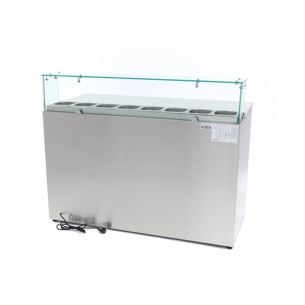 Réfrigérateur pour la préparation des pizzas - 137 cm - 3 portes - s'adapte à 8 x 1/6 GN - incl couvercle en verre – Maxima 09400208