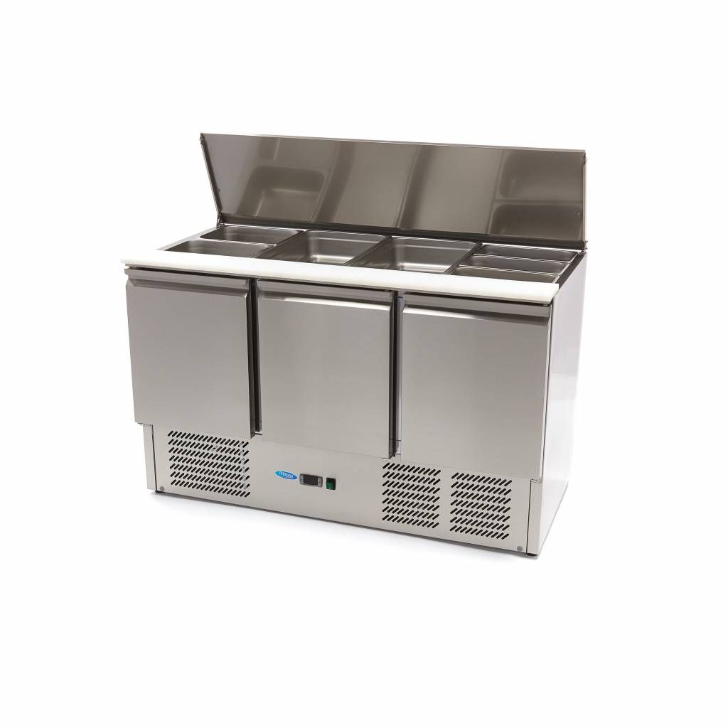 Saladette - 400 L - 137 cm - 3 portes - incl planche à découper – Maxima 09400415