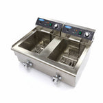 Friteuse - 2 x 16 L - 2 paniers - avec robinet de vidange – Maxima 09365011