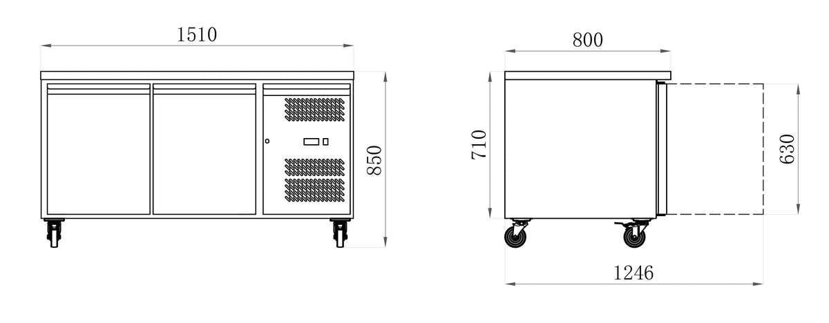Tables réfrigérées pâtissières STAR — AA28PP — 390 L – vue 2
