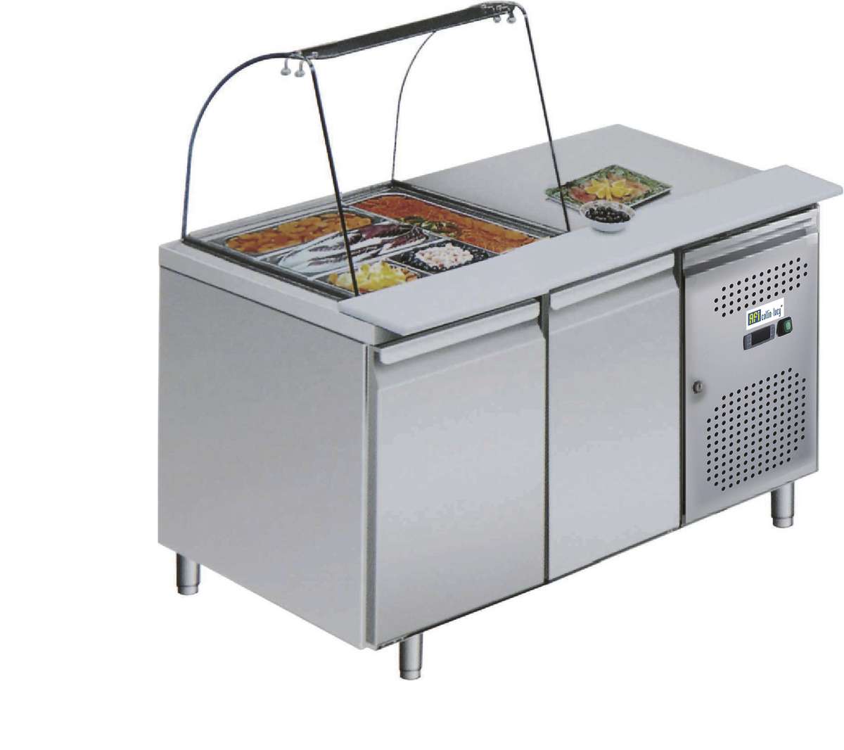 Tables refrigérées + saladette ouverte STAR — AA2PP+PS — 314 L – vue 2