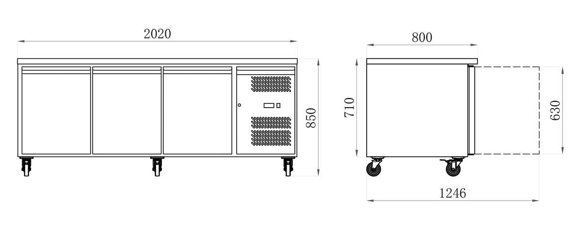 Tables réfrigérées pâtissières STAR — AA38PP — 580 L – vue 2