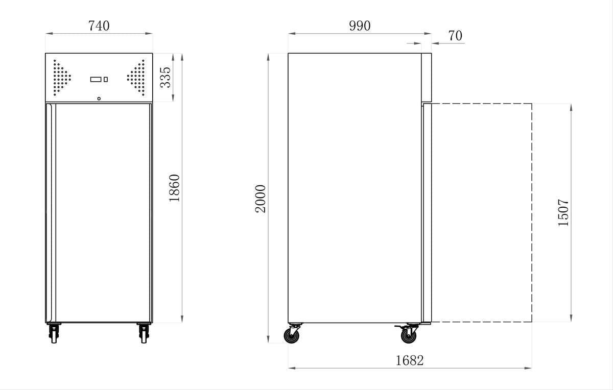 Armoires de congélation pâtissières STAR — AA8PN — 737 L – vue 2