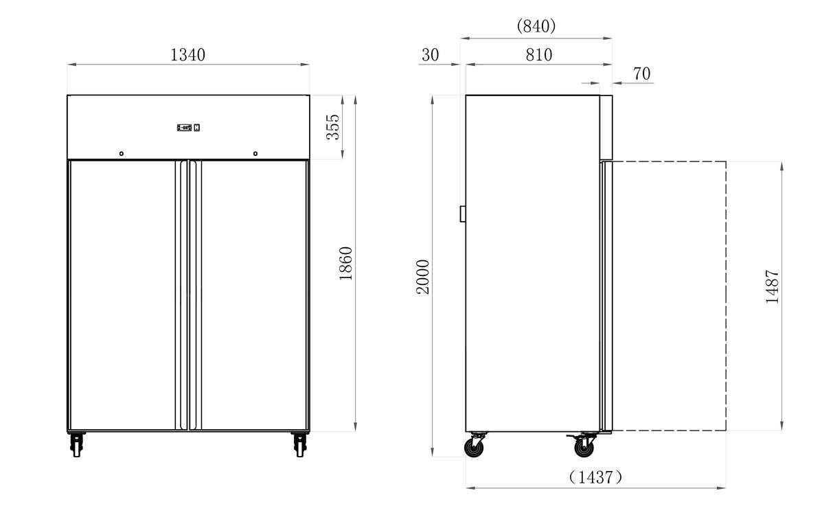 Armoires de congélation STAR — AAF12N — 1200 L – vue 2