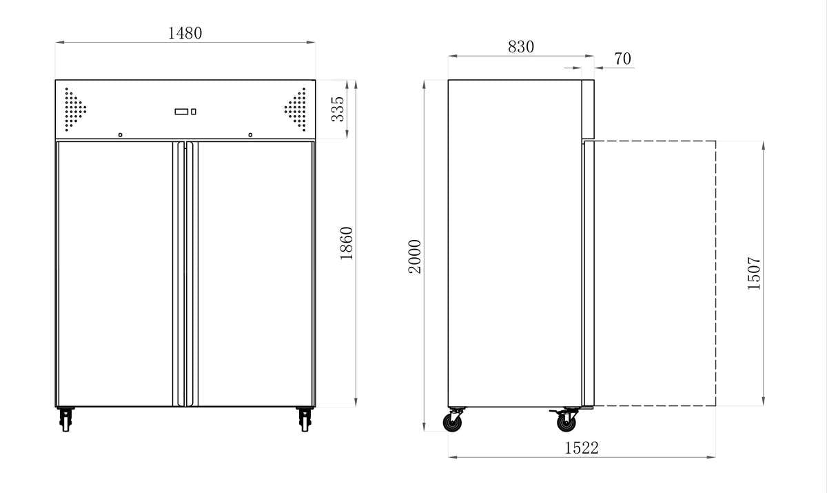 Armoires de congélation STAR — AAF14N — 1400 L – vue 2