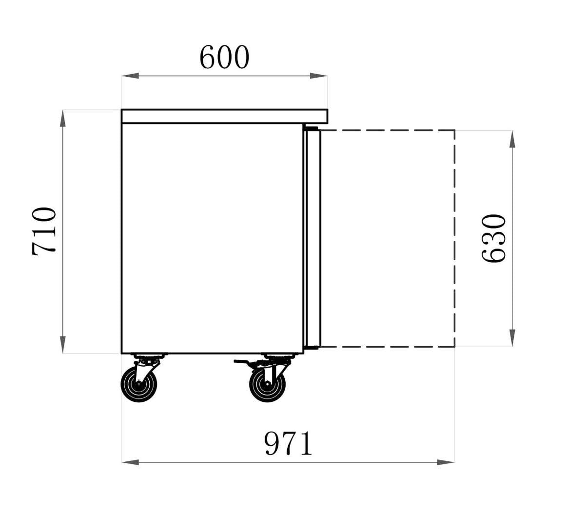 Tables réfrigérées STAR — AAS2PP — 228 L – vue 2
