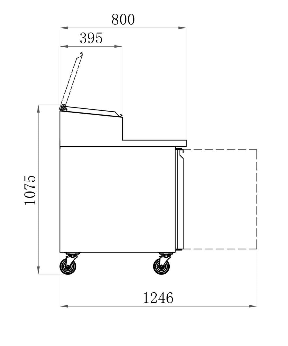 Meubles de préparations STAR — AAS38PP — 580 L – vue 2