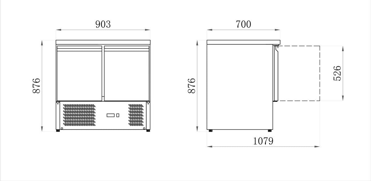 Tables réfrigérées STAR — AAS901 — 240 L – vue 2
