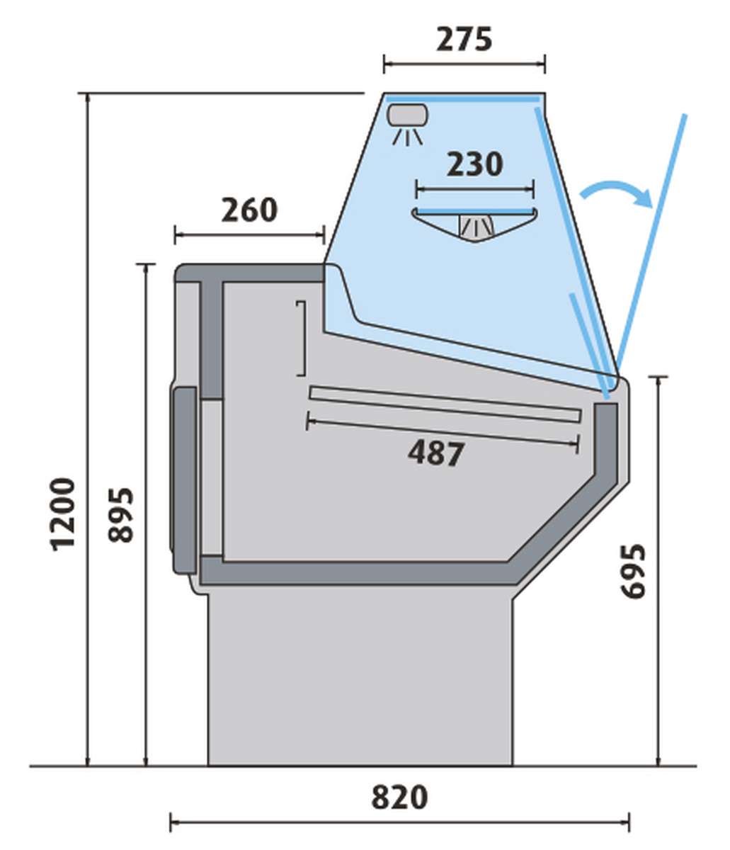 Comptoir réfrigéré d’exposition AFI Collin-Lucy — AL100V – vue 2