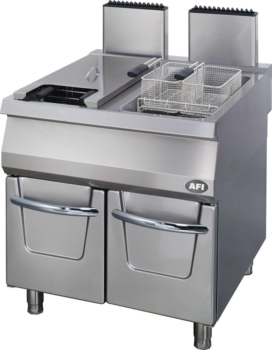 Friteuses gaz ou électriques sur placard AFI — FR9G80 — 22+22 L