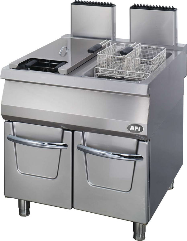 Friteuses gaz ou électriques sur placard AFI — FR9G80 — 22+22 L