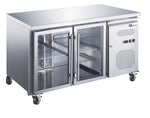 Table réfrigérée STAR AA2PV 282 L, deux portes vitrées, appareil entier sur roulettes