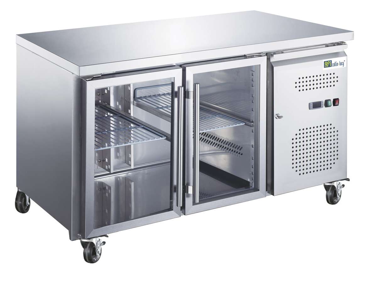 Table réfrigérée STAR AA2PV 282 L, deux portes vitrées, appareil entier sur roulettes