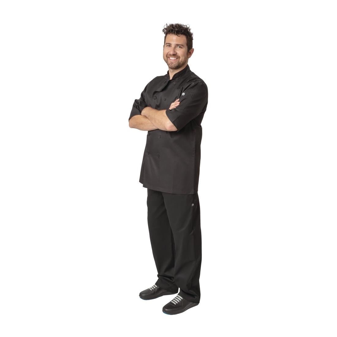 Veste de cuisine mixte Cool Vent Chef Works Montreal noire XS — B054-XS