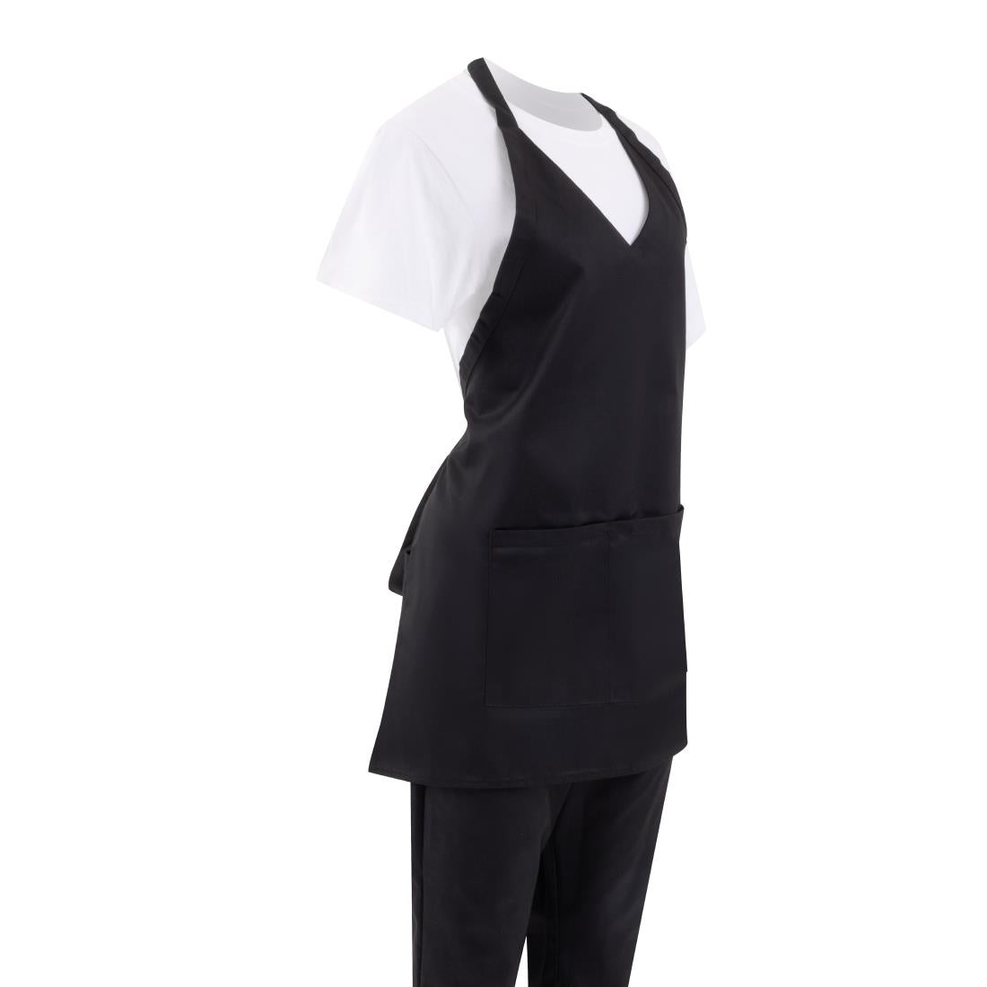 Tablier serveur col en V Whites noir — B128