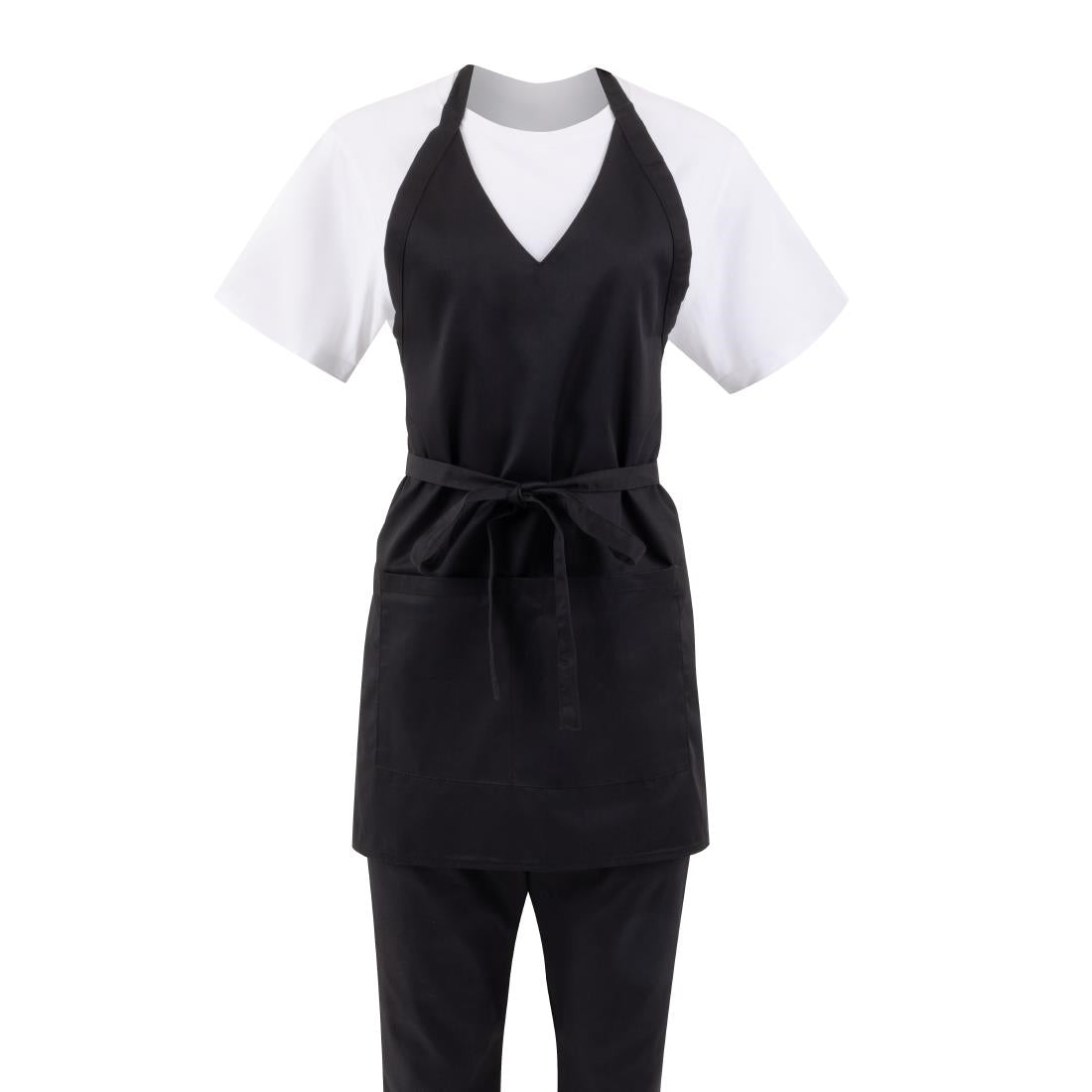Tablier serveur col en V Whites noir — B128