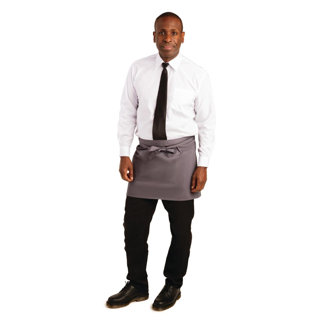 Tablier serveur court Whites gris anthracite — B157
