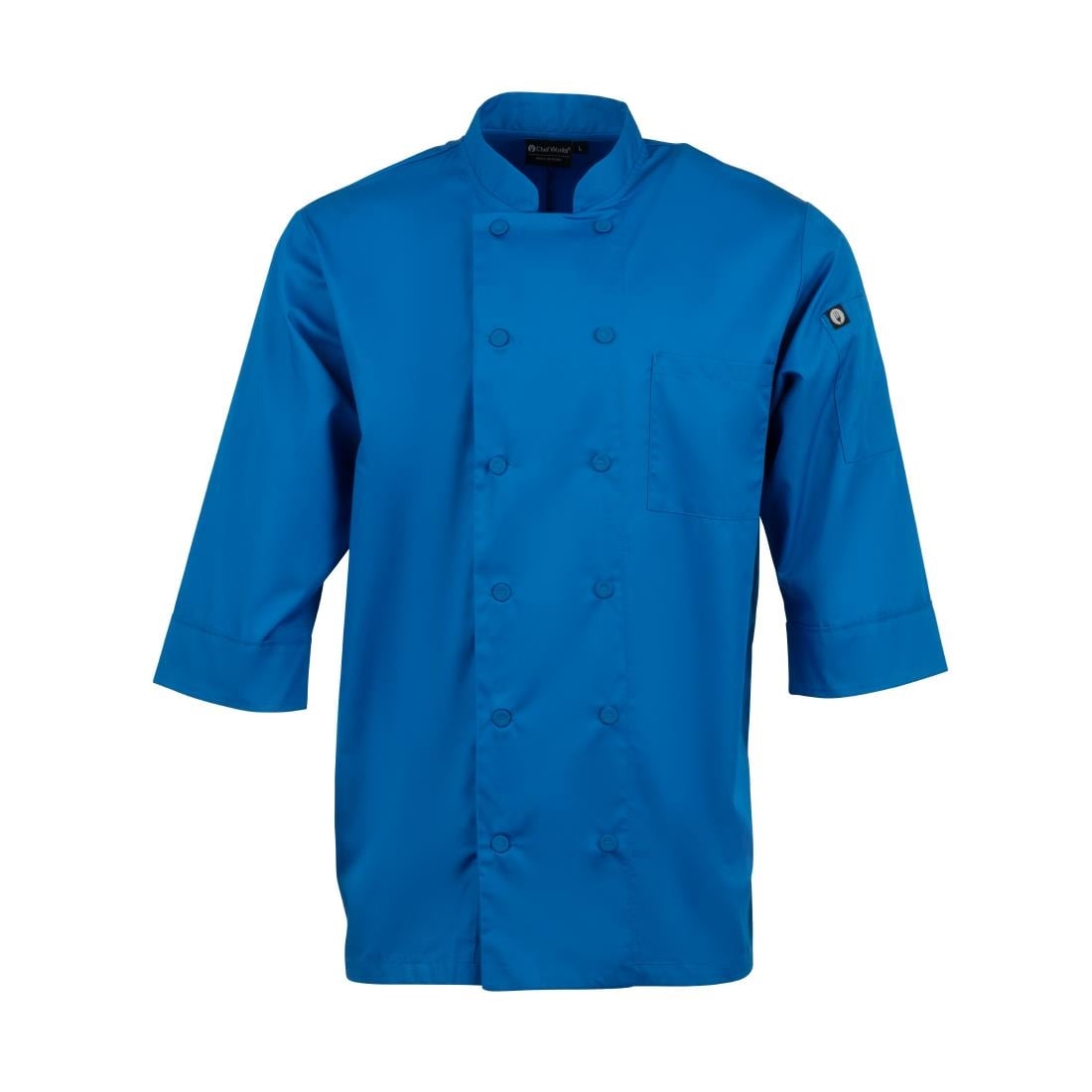 Veste de cuisine mixte Chef Works bleue M — B178-M