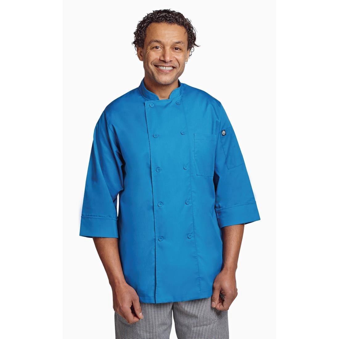 Veste de cuisine mixte Chef Works bleue M — B178-M
