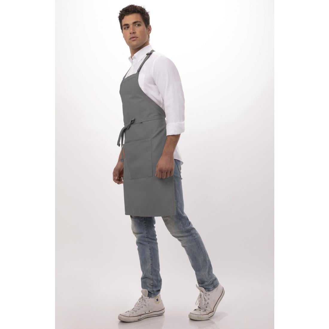 Tablier bavette Chef Works gris — B192