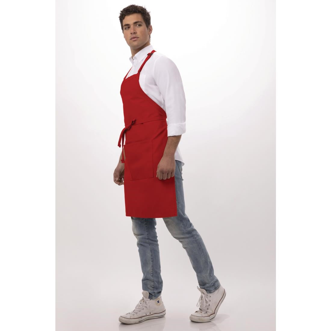 Tablier bavette Chef Works rouge — B196