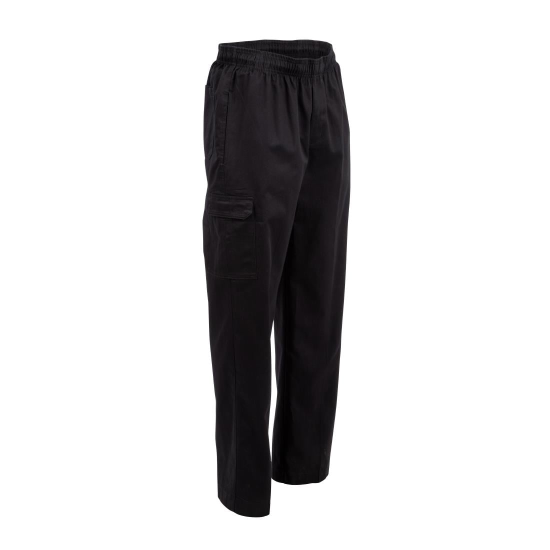 Pantalon de cuisine mixte Chef Works Slim Fit Cargo noir M — B222-M