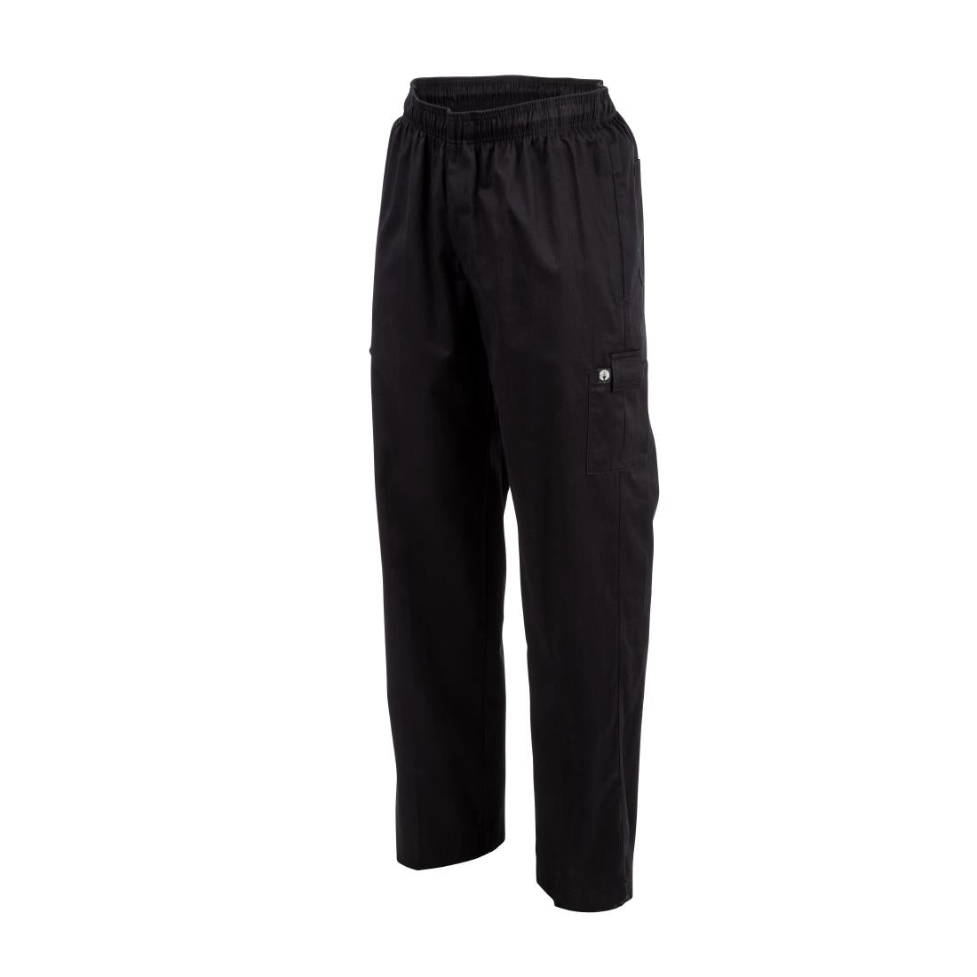 Pantalon de cuisine mixte Chef Works Slim Fit Cargo noir L — B222-L